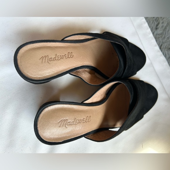 Madewell The Greer Mule Sandal in Black Suede Size 8 - Picture 3 of 7